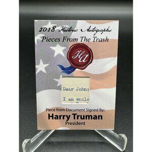 2018 Historic Autographs Pieces From the Trash Harry Truman SN 154/157